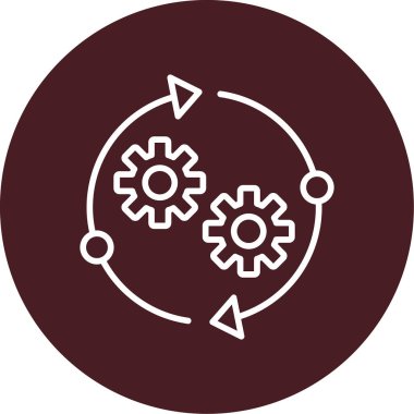 İlerleyin, vitesler. Web simgesi basit illüstrasyon