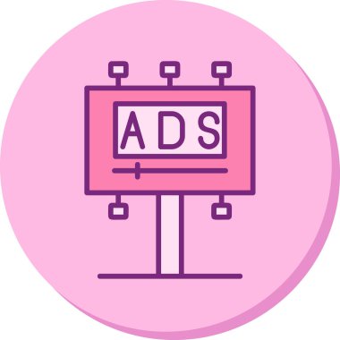 Reklam panosu simgesi, vektör illüstrasyonu basit tasarım