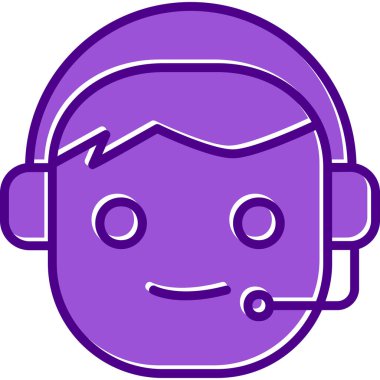 Çağrı Merkezi, operatör simgesi vektör çizimi