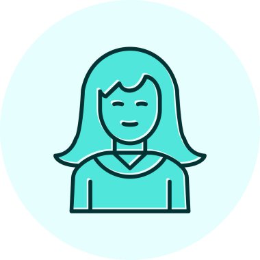 Kadın. Web simgesi basit illüstrasyon