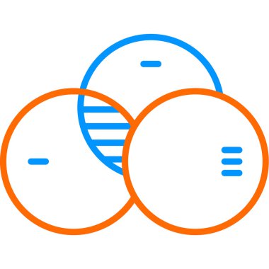 Venn Diyagram Web simgesi vektör çizimi