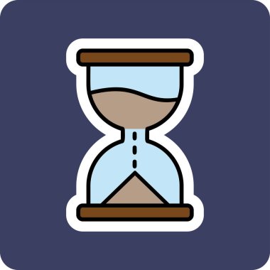 Kum saati simgesi, vektör illüstrasyonu 