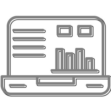 dizüstü bilgisayar simgesi, vektör illüstrasyonu basit tasarım