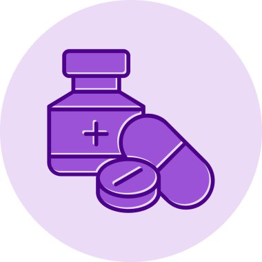 ilaç hapları simgesi, basit vektör illüstrasyonu 