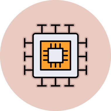 İşlemci. Web simgesi basit tasarım 