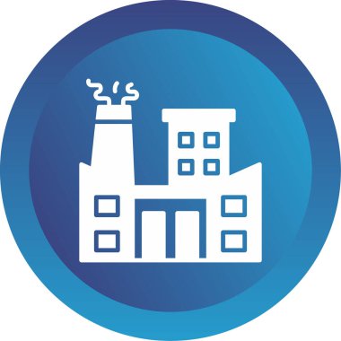 Fabrika. Web simgesi basit illüstrasyon                    