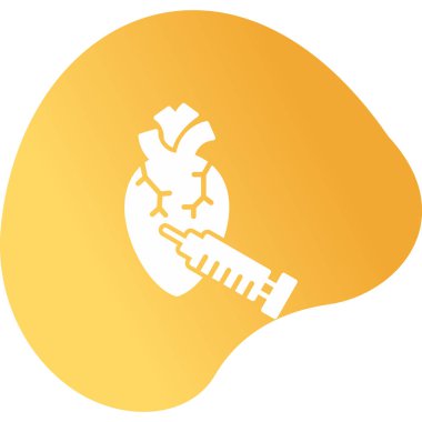 kalp enjeksiyon simgesi, vektör illüstrasyonu 