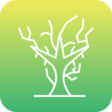 Kuru Ağaç ikonu, vektör illüstrasyonu