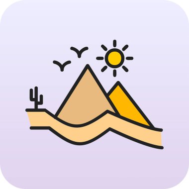 Dune simgesi çizgi vektör çizimi 