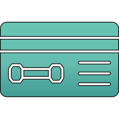 üyelik kartı simgesi, vektör illüstrasyonu basit tasarım