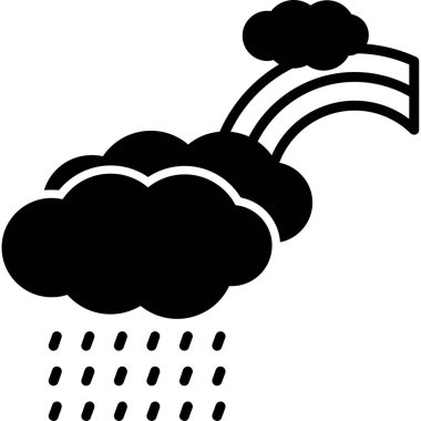 Bulutlu gökkuşağı. Web simgesi basit illüstrasyon