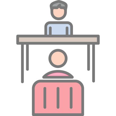 İş Görüşmesi modern simgesinin vektör illüstrasyonu        