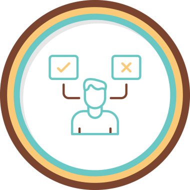 Karar İşaretleyici simgesi, vektör illüstrasyonu  