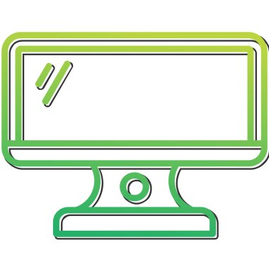 Bilgisayar monitörü. Web simgesi basit illüstrasyon 