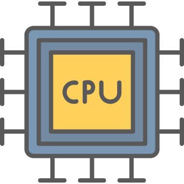 cpu icon, vector illustration simple design
