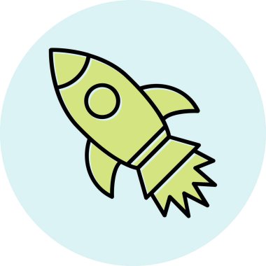 İzole edilmiş arkaplanda roket ağ simgesi