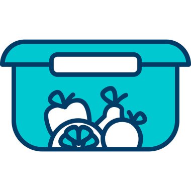 Gıda kabı simgesi, vektör illüstrasyonu basit tasarım