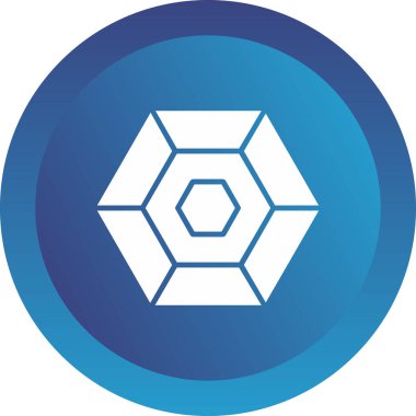 Altıgen simgesi, web düğmesi, katı vektör tasarımı