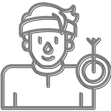 dart oyuncusu simgesi, vektör illüstrasyonu basit tasarım