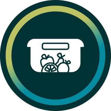 Gıda kabı simgesi, vektör illüstrasyonu basit tasarım