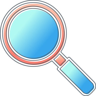 Büyütme cam simgesi, vektör illüstrasyonu 