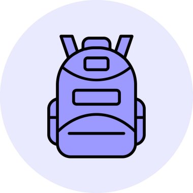 Sırt çantası. Web simgesi basit illüstrasyon