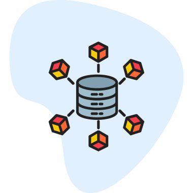 Büyük Veri vektör simgesi, basit illüstrasyon                  