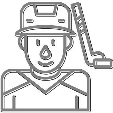 Hokey Oyuncu simgesinin vektör illüstrasyon tasarımı                   