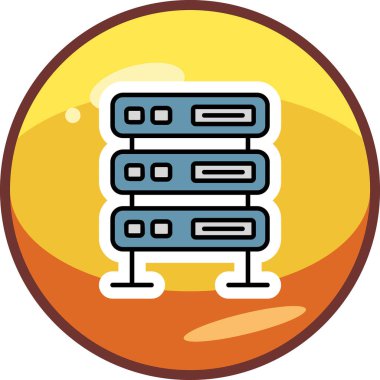 Sunucu. Web simgesi basit illüstrasyon