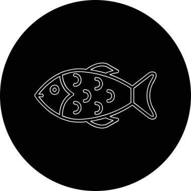 Balık. Web simgesi vektör illüstrasyonu 