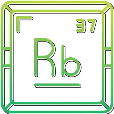 Rubidium modern simgesinin vektör illüstrasyonu                      