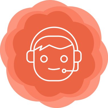 Çağrı Merkezi, operatör simgesi vektör çizimi