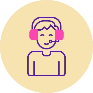 çağrı merkezi operatör simgesi illüstrasyonu 