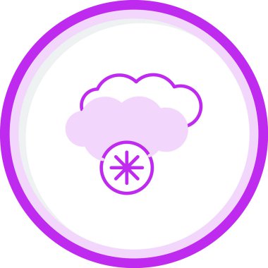 Bulutların ve kar tanesi simgesinin vektör çizimi 