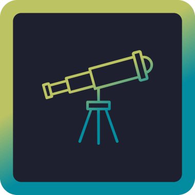 Teleskop. Web simgesi basit illüstrasyon