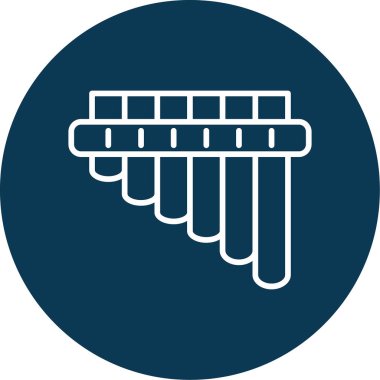 Pan Flüt web simgesi, vektör illüstrasyonu