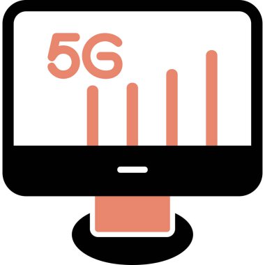 5G Monitör. Web simgesi basit illüstrasyon          