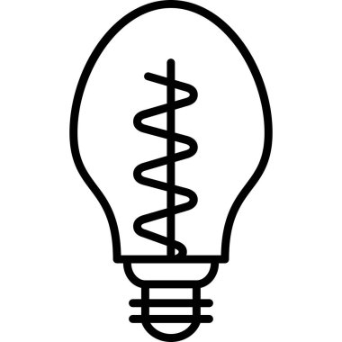 Ampul Basit Simgesi, Vektör İllüstrasyonu