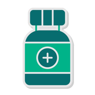 İlaç şişesi. Web simgesi basit illüstrasyon