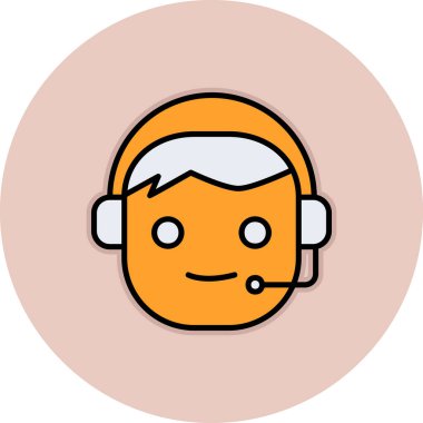 Çağrı Merkezi, operatör simgesi vektör çizimi