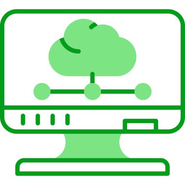 bulut hesaplama web simgesi vektör illüstrasyonu 