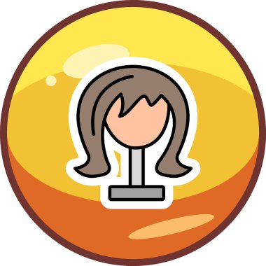 Peruk. Web simgesi basit tasarım                
