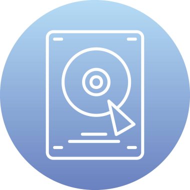 Sabit disk simgesi, vektör illüstrasyonu basit tasarım