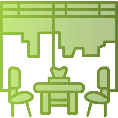 Bekleme Odası ikon vektör illüstrasyonu