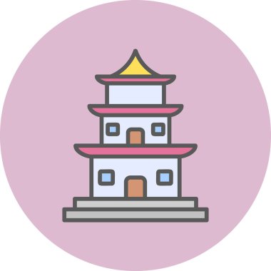 Tapınak binası Web simgesi basit illüstrasyon