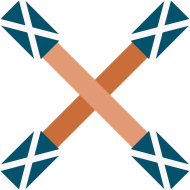 çapraz kürek, ağ basit illüstrasyon