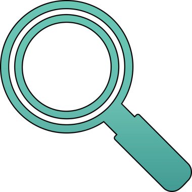 Büyütme cam simgesi, vektör illüstrasyonu 