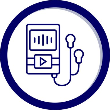 Müzik Oynatıcı web simgesi, vektör illüstrasyonu 