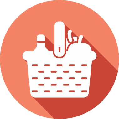 piknik sepeti simge vektör çizim