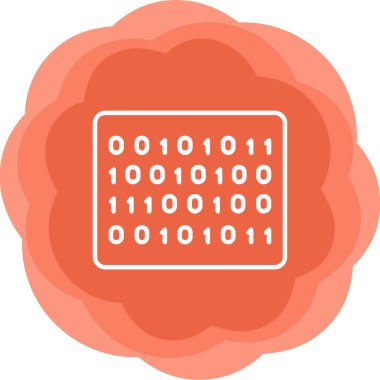 İkili Kod simgesi, vektör illüstrasyonu 